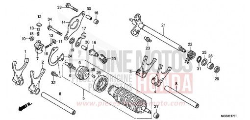 BARILLET DE SELECTION (NC700XD) NC700XDC de 2012